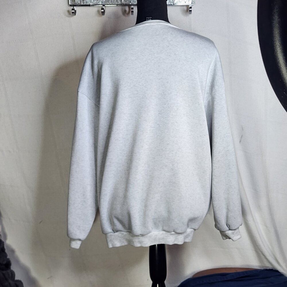 Shein Grey Crewneck with Pink Detroit Graphic Long Sleeve Poly Sweatshirt Sz S - Picture 13 of 16